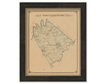 West Lampeter, Pennsylvania 1875 Map - Replica or GENUINE ORIGINAL