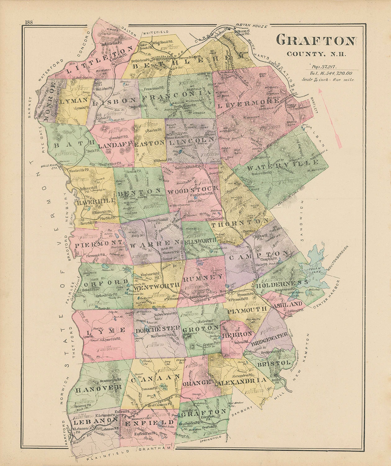 GRAFTON COUNTY New Hampshire 1892 Etsy UK
