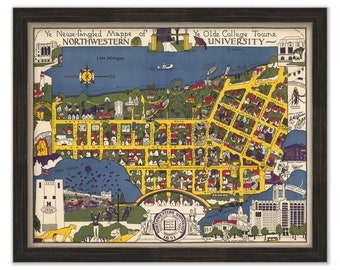 NORTHWESTERN UNIVERSITY, Illinois - 1926 Map