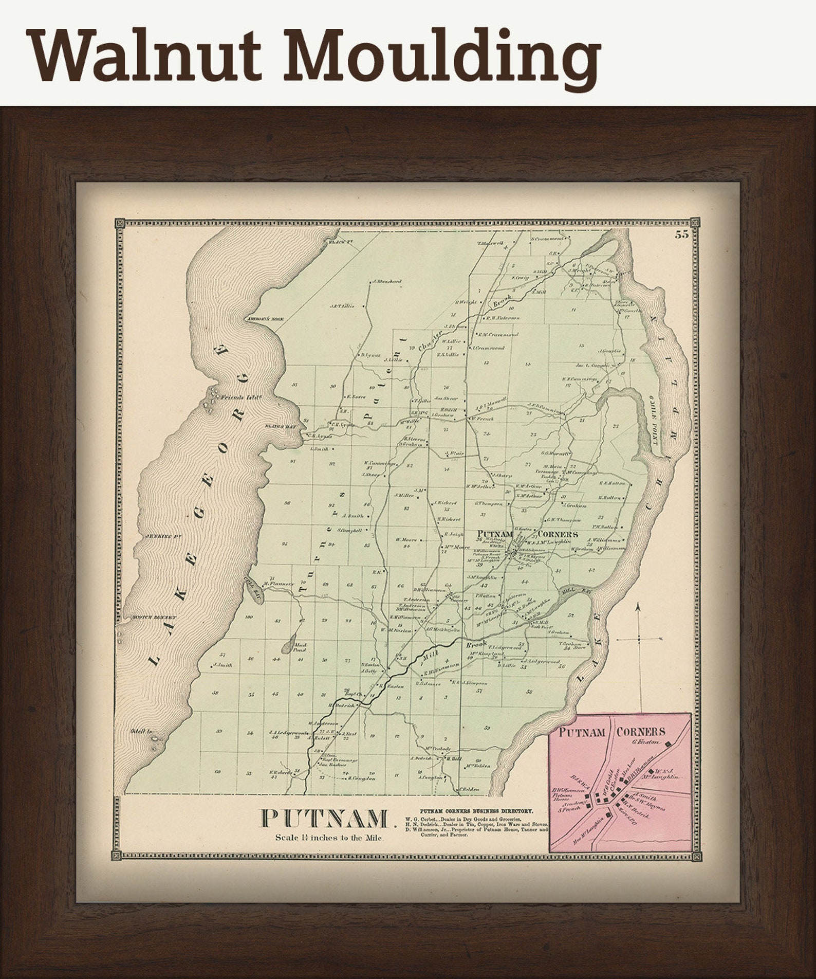 Town of PUTNAM New York 1866 Map Etsy