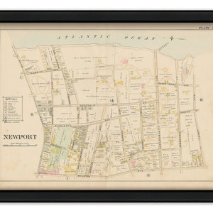 NEWPORT, Rhode Island 1893 Map-Plate A