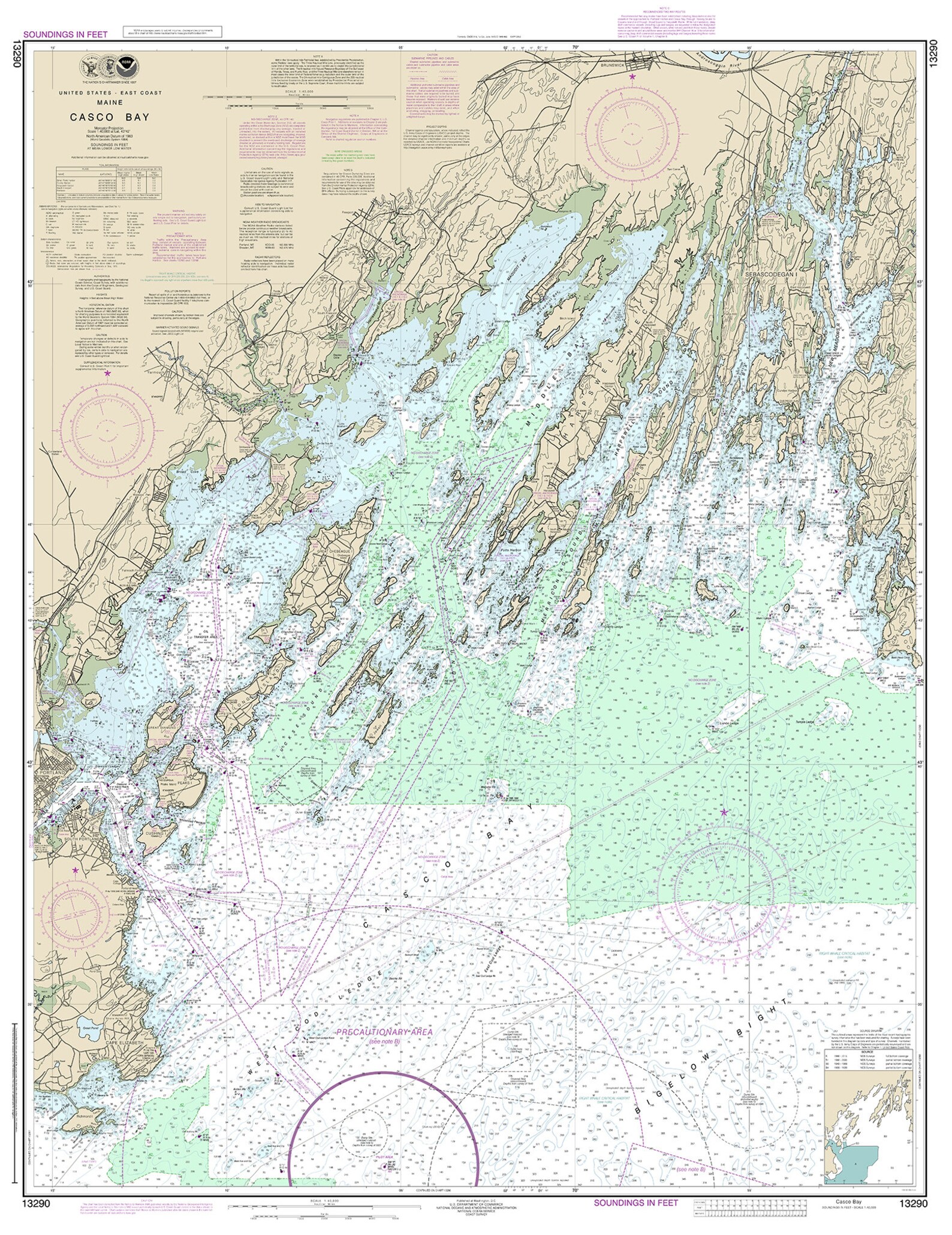 CASCO BAY Maine 2019 Nautical Chart Etsy