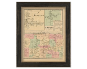 YATES, New York 1875 Map, Replica or Genuine Original