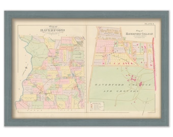 HAVERFORD and HAVERFORD COLLEGE, Pennsylvania - 1892 Map