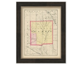 GLADWIN COUNTY, Michigan 1873 Map - Replica or Genuine Original