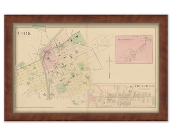 Village of YORK, Pennsylvania 1876 Map - Replica or Genuine ORIGINAL
