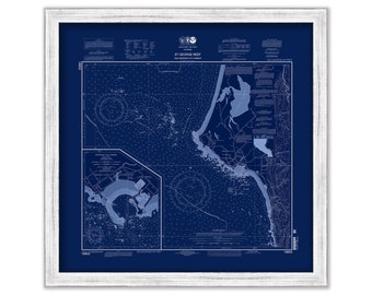 Saint George Reef and Crescent City Harbor, California 2011 Nautical Chart Blueprint