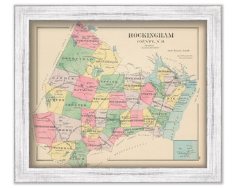 ROCKINGHAM County, New Hampshire 1892 Map, Replica or GENUINE ORIGINAL