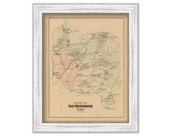 EAST BRIDGEWATER, Massachusetts 1879 Map - Replica or Genuine ORIGINAL