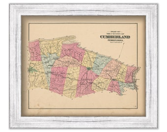 CUMBERLAND COUNTY, Pennsylvania 1872 Map - Replica or Genuine ORIGINAL