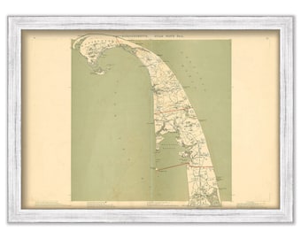 PROVINCETOWN, TRURO and WELLFLEET Massachusetts Map/Chart by Geo H. Walker & Co. published in 1891 - Replica or Genuine Original