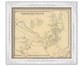 Village of FARMINGTON, New Hampshire 1871 Map, Replica or GENUINE ORIGINAL