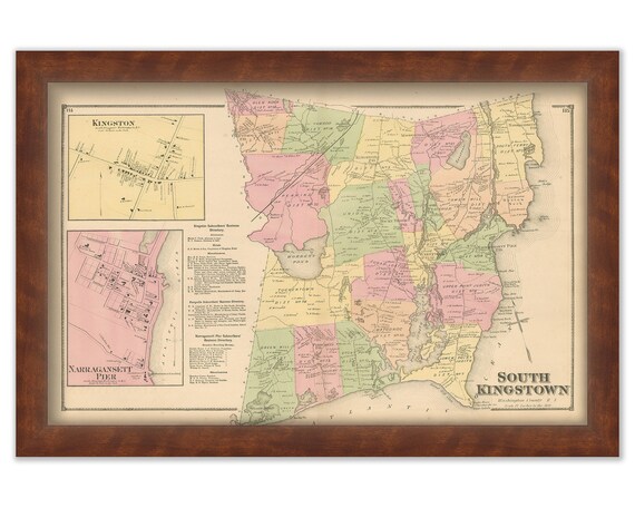 Map Of South Kingstown Ri South Kingstown Rhode Island 1870 Map | Etsy Ireland