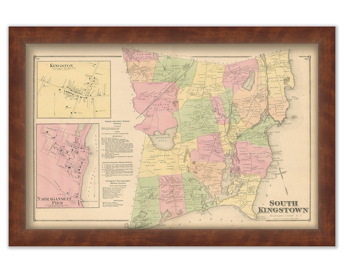 SOUTH KINGSTOWN, Rhode Island 1870 Map