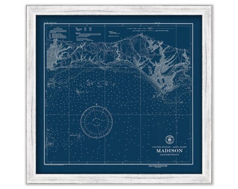 Madison, Connecticut Nautical Chart Blue Print 1935