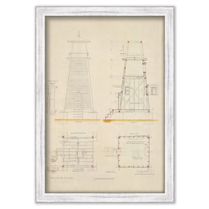 FORT WASHINGTON LIGHTHOUSE, Maryland  - Drawing and Plan of the Lighthouse as it was in 1904