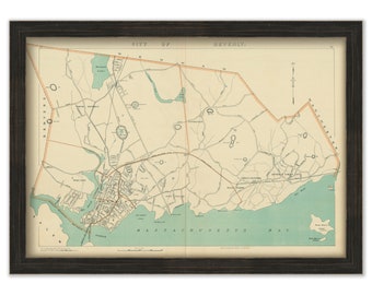 BEVERLY, Massachusetts, 1904 Map/Chart - Replica or GENUINE Original