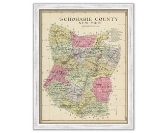 SCHOHARIE County, New York 1912 Map, Replica or GENUINE ORIGINAL