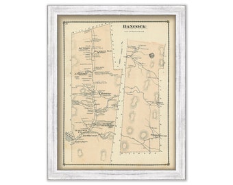 HANCOCK, Massachusetts 1871 Map - Replica or Genuine ORIGINAL