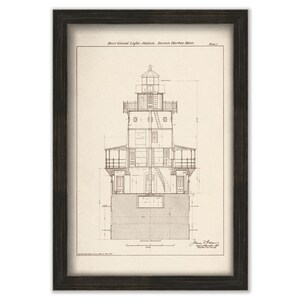 DEER ISLAND LIGHTHOUSE, Boston Harbor, Massachusetts - 1888 Architectural Drawings
