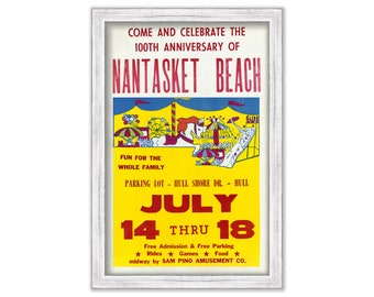 NANTASKET BEACH 100th Anniversary Poster, Hull, Massachusetts