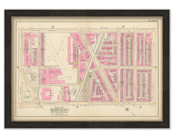 BOSTON 1902 Map, Plate 19, Copley Square, Trinity Church, South End