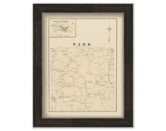 PINE, Pennsylvania 1876 Map - Replica or Genuine ORIGINAL