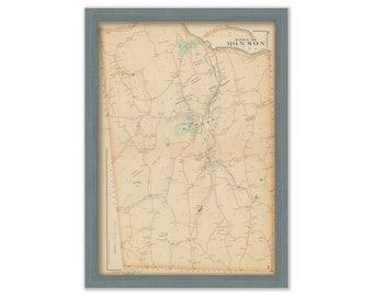 MONSON, Massachusetts 1894 Map  -  Replica or Genuine ORIGINAL