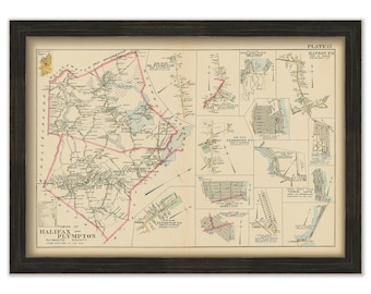 HALIFAX and PLYMPTON, Massachusetts Town and Villages - 1903 Map