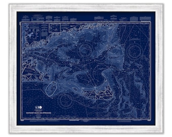 NANTUCKET and MARTHA'S VINEYARD, Massachusetts - Nautical Chart Blueprint published in 2017