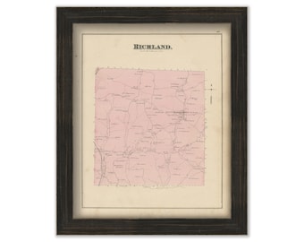 RICHLAND, Pennsylvania 1876 Map - Replica or Genuine ORIGINAL