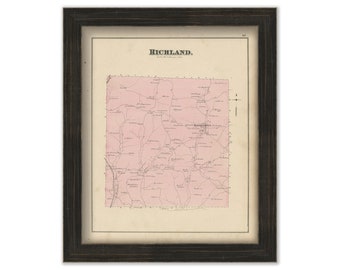 RICHLAND, Pennsylvania 1876 Map - Replica or Genuine ORIGINAL
