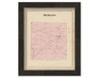 RICHLAND, Pennsylvania 1876 Map - Replica or Genuine ORIGINAL