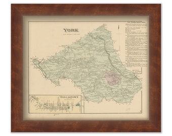 YORK, Pennsylvania 1876 Map - Replica or Genuine ORIGINAL