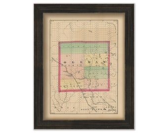OGEMAW COUNTY, Michigan 1873 Map - Replica or Genuine Original