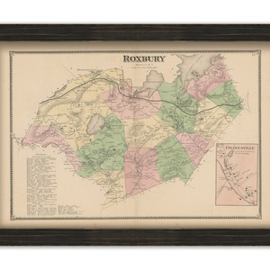 Town of ROXBURY, Morris County, New Jersey 1868 - Replica or Genuine Original Map