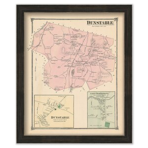 DUNSTABLE, Massachusetts 1875 Map - Replica or Genuine ORIGINAL