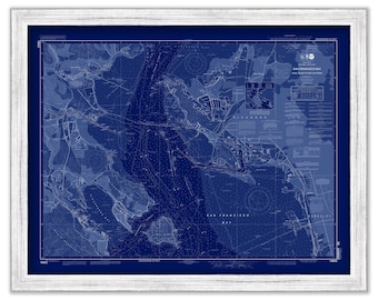 SAN FRANCISCO BAY - Angle Island to Point San Pedro, California - Nautical Chart Blueprint published in 2012