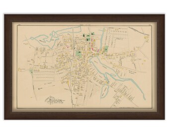 HUDSON, Massachusetts 1889 Map - Replica or Genuine ORIGINAL