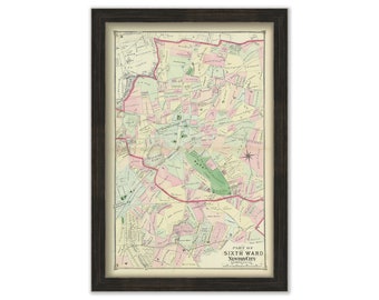 NEWTON CENTER, Massachusetts 1874 Map