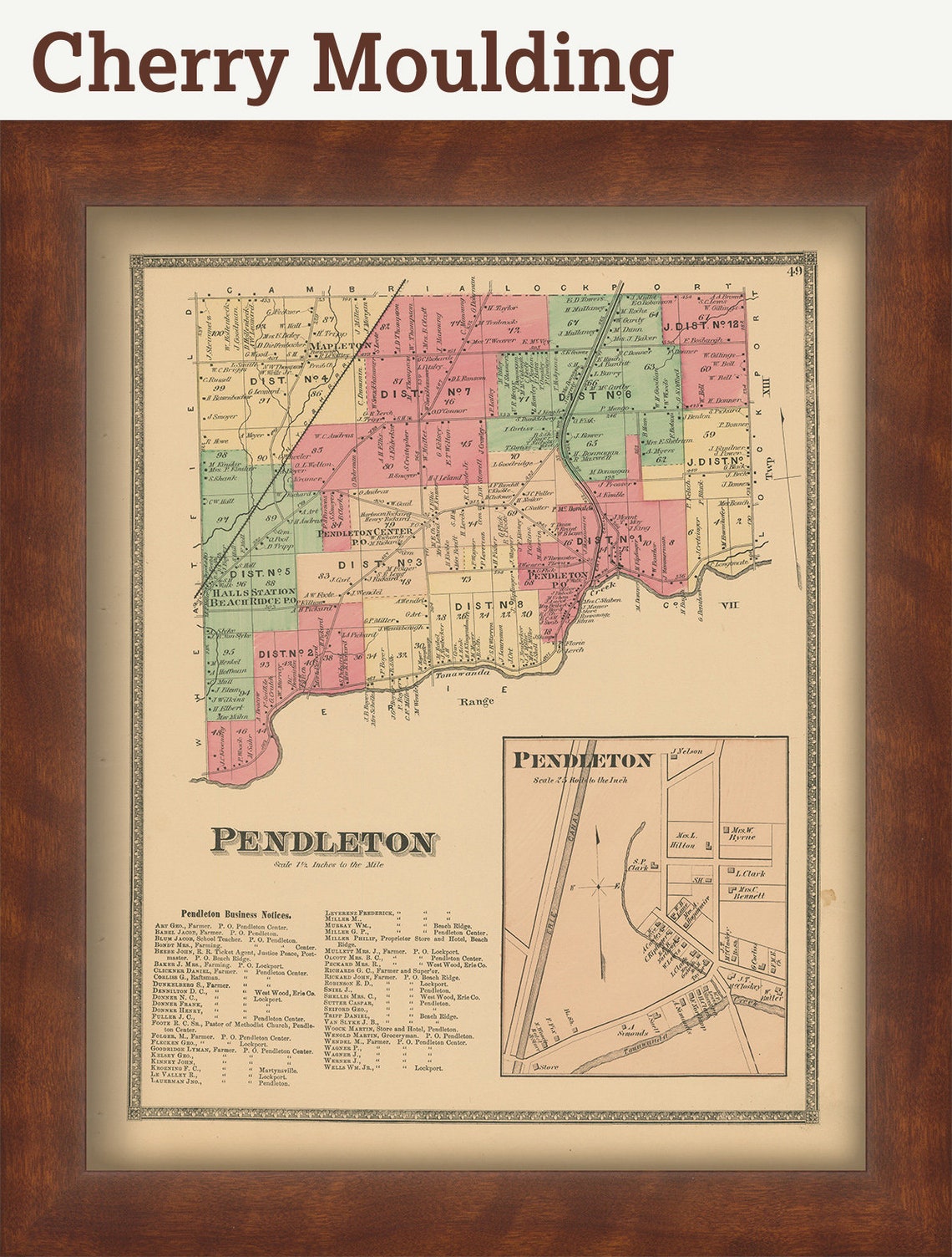 PENDLETON New York 1875 Map Replica or Genuine Original Etsy