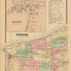 PORTER, New York 1875 Map, Replica or Genuine Original image 2