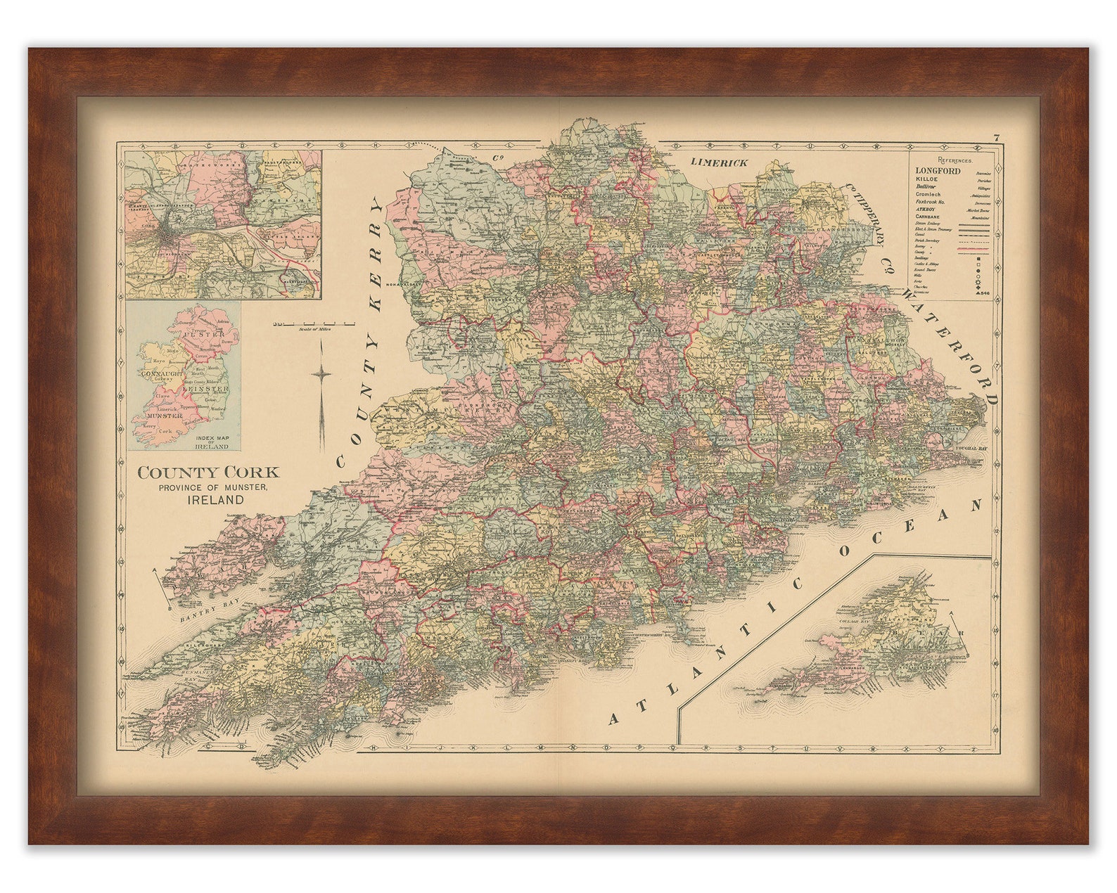 COUNTY CORK Ireland 1901 Map Replica or GENUINE Original Etsy