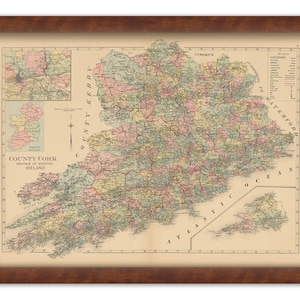 COUNTY CORK, Ireland 1901 Map - Replica or GENUINE Original