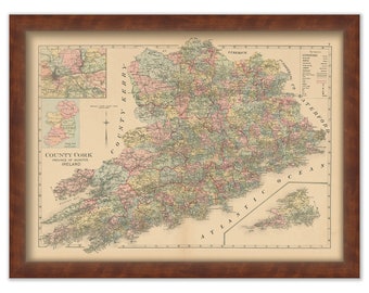 COUNTY CORK, Ireland 1901 Map - Replica or GENUINE Original