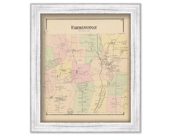 FARMINGTON, New Hampshire 1871 Map, Replica or GENUINE ORIGINAL