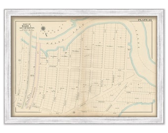 EAST BOSTON, Massachusetts 1912 map, Plate 35 - Ashley and Stanley Ave - Replica or GENUINE Original