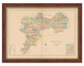 KINGS COUNTY, Ireland 1901 Map - Replica or Genuine ORIGINAL