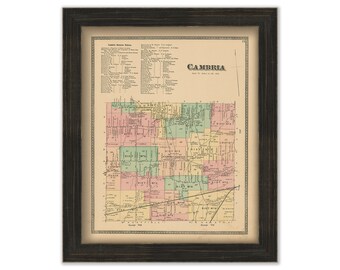 CAMBRIA, New York 1875 Map, Replica or Genuine Original