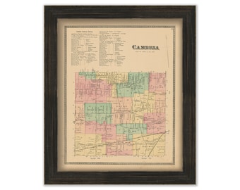 CAMBRIA, New York 1875 Map, Replica or Genuine Original